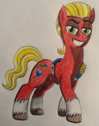 Size: 2439x3104 | Tagged: safe, artist:bozzerkazooers, sprout cloverleaf, earth pony, pony, g5, high res, solo, traditional art