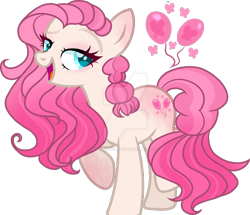 Size: 1280x1103 | Tagged: safe, artist:dayspring-dawnyt, oc, earth pony, pony, base used, female, magical lesbian spawn, mare, obtrusive watermark, offspring, parent:fluttershy, parent:pinkie pie, parents:flutterpie, simple background, solo, transparent background, watermark