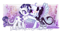 Size: 2112x1084 | Tagged: safe, artist:sugaryicecreammlp, oc, oc only, oc:lavender, oc:lunar breeze, alicorn, pony, unicorn, base used, female, mare, simple background, transparent background