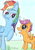 Size: 849x1200 | Tagged: safe, artist:darkdabula, rainbow dash, scootaloo, pony, g4, atg 2022, newbie artist training grounds