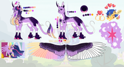 Size: 1280x698 | Tagged: safe, artist:malinraf1615, flash sentry, twilight sparkle, alicorn, classical unicorn, pegasus, pony, unicorn, g4, the last problem, cloven hooves, colored wings, curved horn, female, horn, leonine tail, male, mare, multicolored wings, older, older twilight, older twilight sparkle (alicorn), princess twilight 2.0, reference sheet, screencap reference, ship:flashlight, shipping, stallion, straight, twilight sparkle (alicorn), unshorn fetlocks, wings