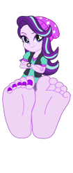 Size: 2300x5500 | Tagged: safe, artist:dracoshark1900, artist:rodan00, starlight glimmer, human, equestria girls, equestria girls specials, g4, mirror magic, barefoot, base used, beanie, beanie hat, clothes, crossed arms, feet, female, fetish, foot fetish, foot focus, hat, high res, looking at you, nail polish, pants, ripped pants, simple background, smiling, smiling at you, soles, solo, toenail polish, toes, torn clothes, transparent background, vector, watch, wristwatch