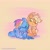 Size: 2000x2000 | Tagged: safe, artist:flutterberrypie, applejack, rainbow dash, earth pony, pegasus, pony, g4, applebetes, applejack's hat, c:, cowboy hat, cute, daaaaaaaaaaaw, dashabetes, duo, eyes closed, female, freckles, frog (hoof), hat, high res, lesbian, looking at someone, mare, orange background, raised hoof, ship:appledash, shipping, signature, simple background, sitting, sleeping, smiling, spread wings, underhoof, wings