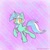 Size: 800x800 | Tagged: safe, artist:flutterberrypie, lyra heartstrings, pony, unicorn, g4, abstract background, chest fluff, female, looking back, purple background, raised hoof, smiling, solo