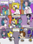 Size: 1258x1652 | Tagged: safe, artist:ask-luciavampire, oc, oc:keira starlight, oc:rasazy nightdreamer, oc:terra, oc:zephyr (lolbatz), bat pony, cat, cat pony, earth pony, original species, pony, undead, unicorn, vampire, vampony, wolf, wolf pony, zebra, ask-canterlot-academy, comic, tumblr, zebra oc