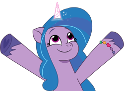 Size: 4356x3199 | Tagged: safe, artist:frownfactory, izzy moonbow, pony, unicorn, g5, my little pony: tell your tale, bracelet, female, high res, horn, jewelry, magic, mare, praise the sun, simple background, solo, transparent background, vector