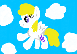 Size: 4776x3336 | Tagged: safe, artist:funboy34, surprise, pegasus, pony, g1, g4, adoraprise, cloud, cloudy, cute, female, flying, g1 to g4, generation leap, mare, sky, smiling, solo, surprise can fly