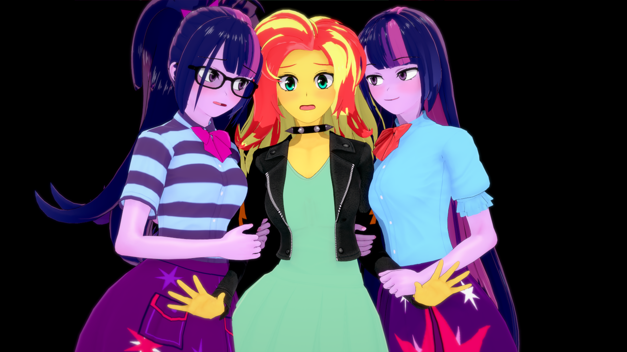 Safe Artist Stellarwools Sci Twi Sunset Shimmer Twilight