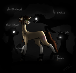 Size: 1084x1054 | Tagged: safe, artist:kat-the-true-kitkat, oc, oc only, pony, shadow pony, unicorn, female, horn, looking back, mare, unicorn oc