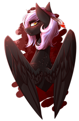 Size: 571x879 | Tagged: safe, artist:kat-the-true-kitkat, oc, oc only, oc:cloudy night, pegasus, pony, bust, eyelashes, feather, female, mare, pegasus oc, simple background, solo, transparent background, wings