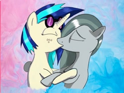 Size: 1280x960 | Tagged: safe, dj pon-3, marble pie, vinyl scratch, earth pony, pony, unicorn, g4, cover art, crack shipping, dating, duo, eyes closed, female, freckles, kiss on the lips, kissing, lesbian, love, passion, shipping