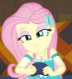 Size: 141x155 | Tagged: safe, screencap, fluttershy, human, equestria girls, g4, game stream, my little pony equestria girls: better together, cropped, gamershy, picture for breezies, smug, smugshy, solo