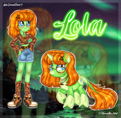 Size: 3429x3338 | Tagged: safe, artist:loladreamteam, artist:noreentheartist, oc, oc only, oc:lola, human, pony, unicorn, equestria girls, g4, high res