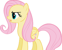 Size: 2714x2210 | Tagged: safe, artist:pangbot, fluttershy, pegasus, pony, g4, female, folded wings, frown, high res, i'm a year older than you, mare, open mouth, simple background, solo, transparent background, vector, wings