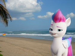 Size: 1920x1440 | Tagged: safe, artist:a-new-generation-in-real-life fan, zipp storm, pegasus, pony, g5, my little pony: a new generation, bali, beach, female, indonesia, irl, mare, photo, ponies in real life, solo, story included