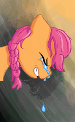 Size: 478x774 | Tagged: safe, artist:anderdraws, sunny starscout, earth pony, pony, g5, bust, crying, eyes closed, female, lonely, mare, portrait, profile, solo, tears of sadness, teary eyes