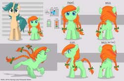 Size: 1063x698 | Tagged: safe, artist:brittneyackerman, artist:calebhyles, artist:harmonize entertainment, artist:ruffu, oc, oc only, oc:spring leap, colt, equestrian tales, female, filly, foal, male, reference sheet, tall tale