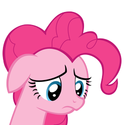Size: 6000x6000 | Tagged: safe, artist:ganighost, pinkie pie, earth pony, pony, g4, pinkie pride, absurd resolution, female, floppy ears, frown, looking down, mare, poor pinkie pie, sad, simple background, solo, transparent background, vector