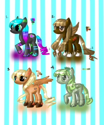 Size: 2500x3000 | Tagged: safe, artist:aquagalaxy, oc, oc only, earth pony, pegasus, pony, adoptable, female, high res, mare