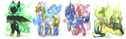 Size: 8000x2500 | Tagged: safe, artist:aquagalaxy, artist:mousu, oc, oc only, earth pony, pegasus, pony, adoptable, simple background, white background