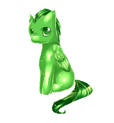 Size: 600x650 | Tagged: safe, artist:aquagalaxy, oc, oc only, oc:emerald rescue, pegasus, pony, animated, blinking, green, simple background, solo, transparent background