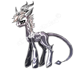 Size: 650x600 | Tagged: safe, artist:aquagalaxy, oc, oc only, oc:javien, original species, pony, unicorn, dragon tail, simple background, solo, tail, transparent background
