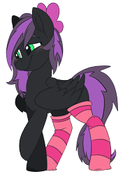 Size: 2144x3000 | Tagged: safe, artist:brainiac, oc, oc only, pegasus, pony, clothes, high res, requested art, simple background, socks, solo, striped socks, transparent background