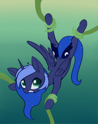 Size: 1778x2247 | Tagged: safe, artist:dusthiel, princess luna, alicorn, pony, g4, atg 2022, both cutie marks, female, mare, newbie artist training grounds, solo, tentacles