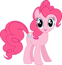 Size: 2400x2498 | Tagged: safe, artist:pangbot, pinkie pie, earth pony, pony, call of the cutie, g4, female, high res, looking at you, mare, simple background, smiling, solo, transparent background, vector