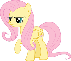 Size: 2648x2265 | Tagged: safe, artist:pangbot, fluttershy, pegasus, pony, a bird in the hoof, g4, angry, female, high res, mare, raised hoof, simple background, solo, transparent background, vector