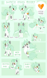 Size: 1280x2134 | Tagged: safe, artist:dilfistic, oc, oc only, oc:double sided heart, bat pony, pony, sea pony, seapony (g4), g4, g4.5, bat pony oc, bat wings, female, mare, raised hoof, reference sheet, sea pony oc, smiling, solo, spread wings, wings