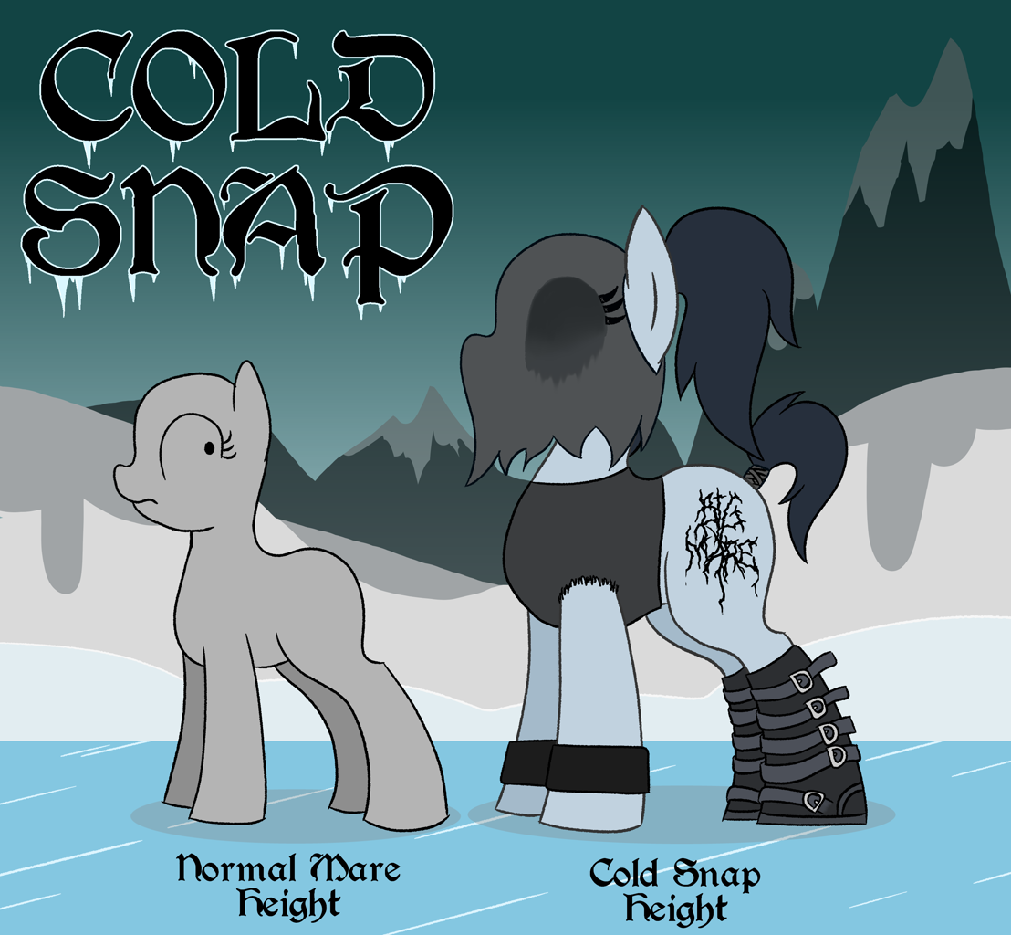 oc, oc only, oc:cold snap, earth <b>pony</b>, <b>pony</b>, <b>black</b> metal, blackletter, boot...