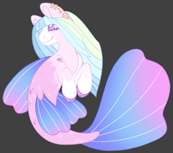 Size: 1199x1061 | Tagged: safe, artist:unknowndesignernk, oc, oc only, seapony (g4), base used, black background, digital art, female, fins, fish tail, flowing mane, mare, purple eyes, simple background, smiling, solo, tail