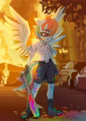Size: 2936x4096 | Tagged: safe, artist:irinamar, rainbow dash, pegasus, anthro, g4, solo, ych example, your character here
