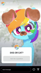Size: 720x1280 | Tagged: safe, artist:lexiedraw, rainbow dash, pegasus, pony, g4, animated, cat ears, cat filter, cute, dog ears, dog filter, female, mare, no sound, snapchat filter, solo, webm