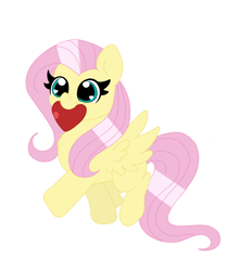 Size: 2340x2537 | Tagged: safe, artist:cinematic-fawn, fluttershy, pony, g4, chibi, heart, high res, mouth hold, simple background, solo, white background