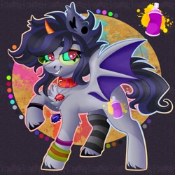Size: 2000x2000 | Tagged: safe, artist:irinamar, oc, oc only, alicorn, bat pony, bat pony alicorn, pony, bat wings, high res, horn, solo, wings