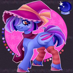 Size: 2000x2000 | Tagged: safe, artist:irinamar, oc, oc only, bat pony, pony, clothes, hat, high res, scarf, solo, witch hat
