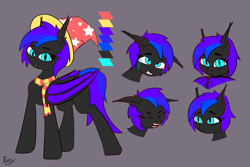 Size: 6000x4000 | Tagged: safe, artist:kainy, oc, oc only, bat pony, pony, clothes, crying, drunk, headdress, looking at you, reference sheet, scarf, striped scarf