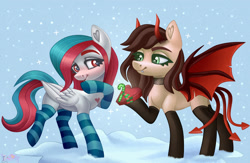 Size: 2000x1300 | Tagged: safe, artist:irinamar, oc, oc only, bat pony, pegasus, pony, bat pony oc, pegasus oc