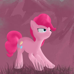 Size: 3000x3000 | Tagged: safe, artist:reinbou, pinkie pie, earth pony, pony, grass, light, simple background, solo