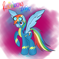 Size: 1280x1280 | Tagged: safe, artist:holomouse, rainbow dash, pegasus, pony, g4, clothes, female, solo, spread wings, uniform, wings, wonderbolts uniform