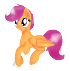 Size: 964x982 | Tagged: safe, artist:holomouse, scootaloo, pegasus, pony, g4, female, simple background, solo, white background