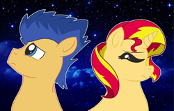 Size: 3400x2160 | Tagged: safe, artist:3d4d, artist:fantaje3, flash sentry, sunset shimmer, g4, airplanes (song), female, high res, male, meme, ship:flashimmer, shipping, straight