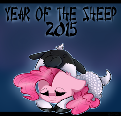 Size: 941x901 | Tagged: safe, artist:holomouse, pinkie pie, pony, sheep, g4, 2015, chinese new year, chinese zodiac, clothes, costume, female, solo, year of the sheep