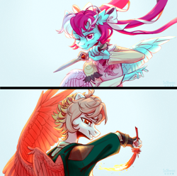Size: 3597x3572 | Tagged: safe, artist:teaflower300, oc, oc only, pegasus, anthro, high res