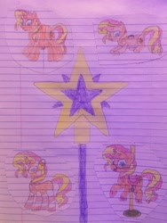Size: 2448x3264 | Tagged: safe, artist:dupontsimon, sunset shimmer, balloon pony, inflatable pony, fanfic:magic show of friendship, equestria girls, candy, carousel, fanfic art, food, inanimate tf, inflatable, lined paper, magic wand, traditional art, transformation