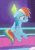 Size: 239x338 | Tagged: safe, screencap, apple rose, rainbow dash, pegasus, pony, g4, grannies gone wild, season 8, animated, cropped, cute, dashabetes, disappointed, female, floppy ears, frown, gif, mare, offscreen character, plumbob, sad, sadorable, sitting, solo focus, teeth