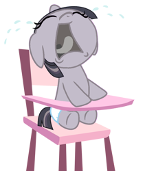 Size: 821x973 | Tagged: safe, anonymous artist, artist:mighty355, edit, twilight sparkle, pony, unicorn, g4, baby, baby pony, babylight sparkle, chair, crying, crying baby, crying newborn baby, crying newborn infant, crylight sparkle, diaper, diaperlight sparkle, discorded, discorded twilight, female, floppy ears, highchair, hungry, infant, infant twilight, newborn, newborn foal, open mouth, simple background, solo, transparent background, twilight tragedy, unicorn twilight, vector, white diaper, younger