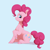 Size: 2784x2784 | Tagged: safe, artist:aquaticvibes, pinkie pie, earth pony, pony, g4, cute, female, high res, looking back, mare, profile, raised hoof, sitting, smiling, solo